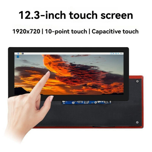 For Raspberry Pi 12.3 Inch LCD Touch Screen 1920x720 Support for Jetson / PC/Tinker Board 2 1