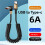90 Degree Spring USB Type C Cable 6A Fast Charging Type-C Cord for  15 16   USB C Cable 6