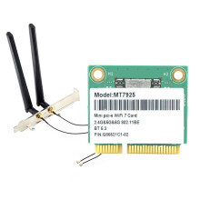 MT7925 WiFi7-Netwerkkaart 5400 Mbps Bluetooth5.3 Tri-Band 2.4G/5G/6G WiFi-Kaart PCIE Draadloze Kaart met Antenne-Afscherming