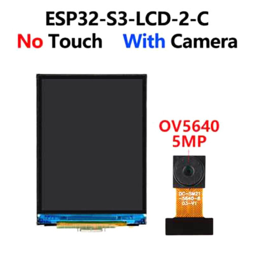 Waveshare ESP32-S3 Development Board with 2-Inch Display OV5640-5MP Camera QMI8658 Sensor for  A 1