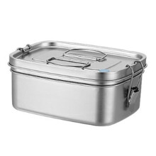 Large Capacity Sandwich School Office Lunch Box Bento Dinnerware for Kids Adults Food Container Stainless Steel 1.5L