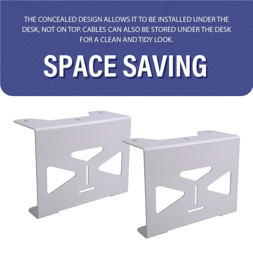 Metal Under Desk Game Console Organizers Storage Holder Stand Suitable for PS5 Console Space Saving Mount 2