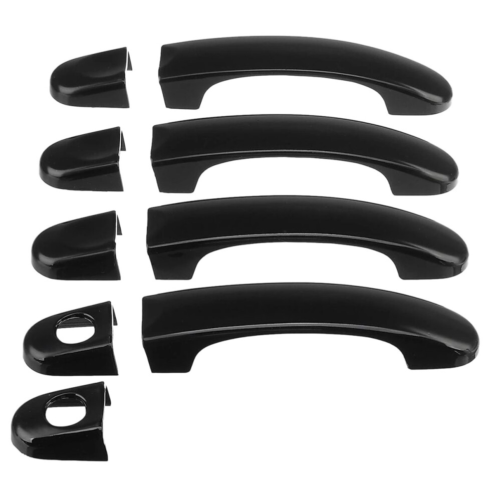 9Pcs Set Abs Chrome Door Handle Covers Trim For Transporter T5 T6 Caddy Van 2003-2015 Gloss Black 6032837785809