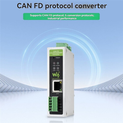 Waveshare CAN FD ETH RS232/RS485 Bidirectional Converter CAN 2.0A/B Supports 5 Conversion Modes 2