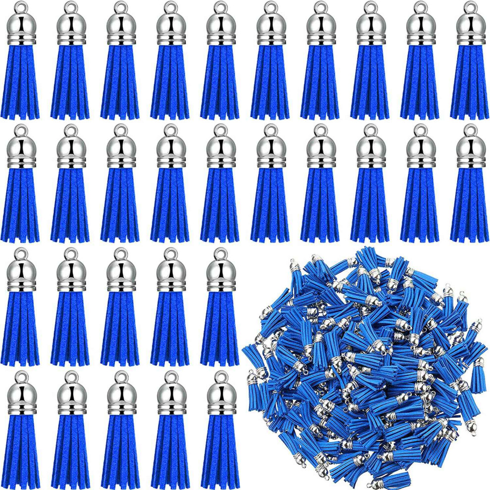 100Pcs Keychain Tassels Faux Suede Leather Tassel Pendants Keychain Decoration for DIY Crafts Making Supplies ()