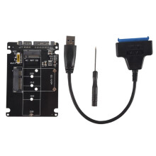 M.2 NGFF oder MSATA zu  3.0 Adapter USB 3.0 zu 2.5  Fest Platte 2 im 1 Konverter Reader Karte mit Kabel für PC Laptop