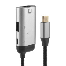 3 in 1 Type-C to Gigabit Ethernet Rj45 Lan PD Charging USB C Data Port Converter Adapter for TV PC   S20