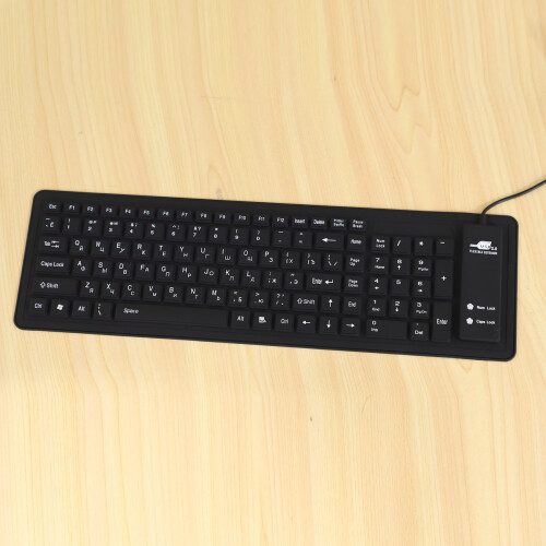 103Keys Silicon Keyboard Russian Layout USB Interface Keyboard Flexible Foldable Wired Keyboard for PC Desktop Laptop 1