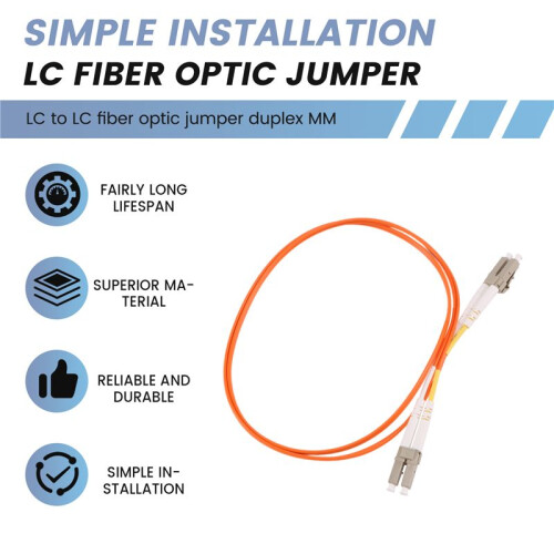 1M Bygelkabel Duplex Multimode LC-LC LC Till LC Fiberoptisk Optisk Patchkabel 1