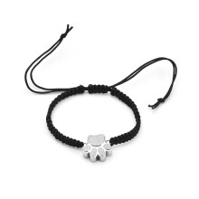 Cremation Bracelet for Pet Ashes Dog Paws Pendants-steel color