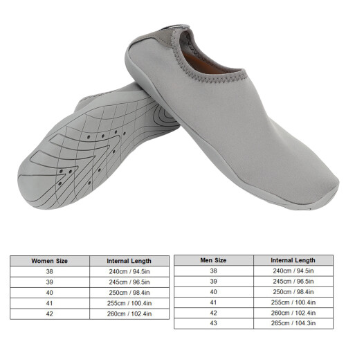 1 Paar Air Layer Gewebe Wasserschuhe grau Größe 38 1