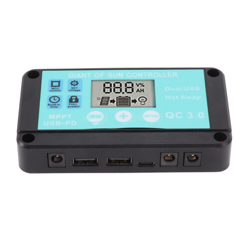 Solarladeregler, Dual-USB-Ausgang, 2