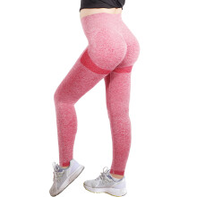 2Stk High Waist Yoga Pants Damen Pink Fitness Leggings Sportlich