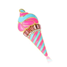 Sophisticated Ice Cream Brooch Pin Fashion Accessory for-Pink