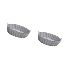 2 Pack Reusable Round Shape Baskets Silicone Liners Set Oven-S