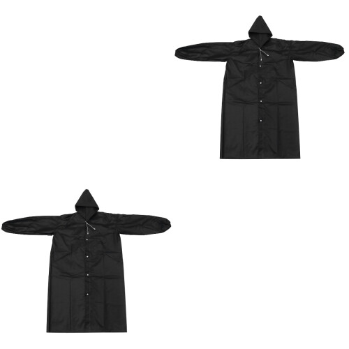 2Pièces Poncho Adulte Noir, Étanche, Et 2