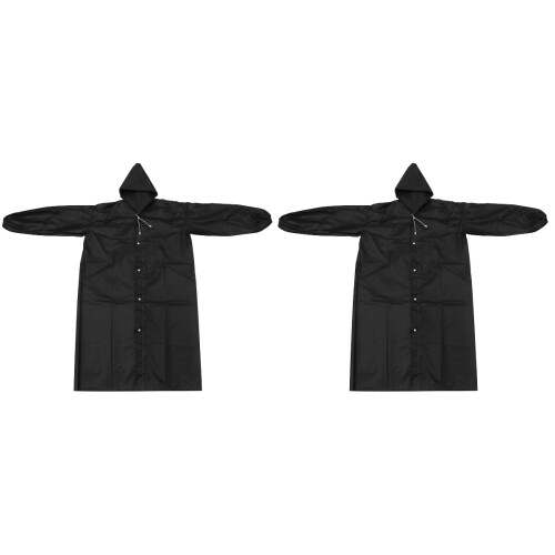 2Pièces Poncho Adulte Noir, Étanche, Et 1
