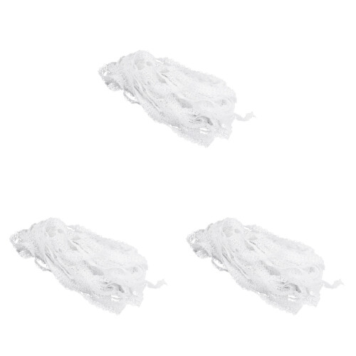 3Pièces Dentelle Blanche En Polyester Pour Robes Déco Mariage DIY 1