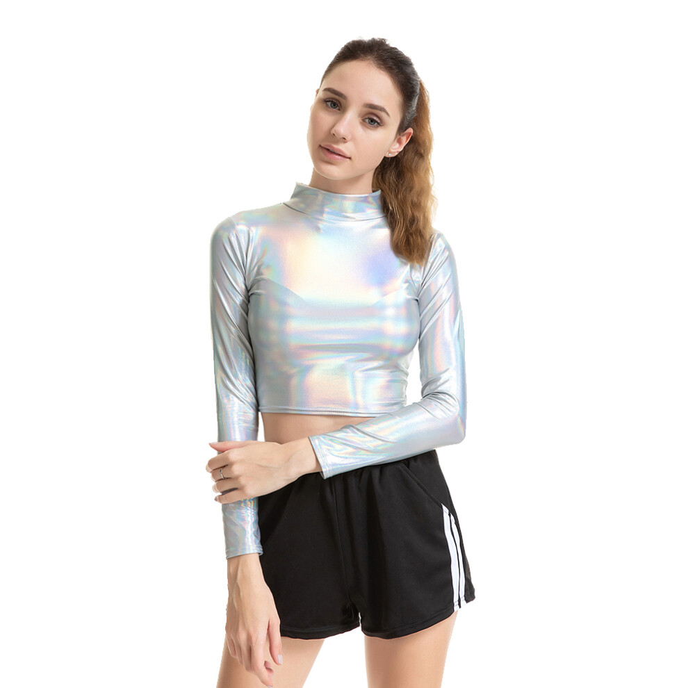 Photos - Fancy Dress 2Pcs Assorted Color Women Bustier Shiny Costume Performance Tops