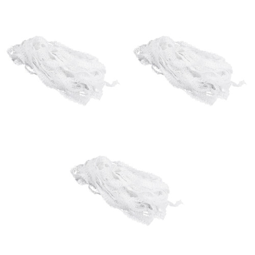 3Pièces Dentelle Blanche En Polyester Pour Robes Déco Mariage DIY 2
