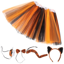 5Set Fascia Orecchie Arancione in Tessuto Per Eventi E Cosplay