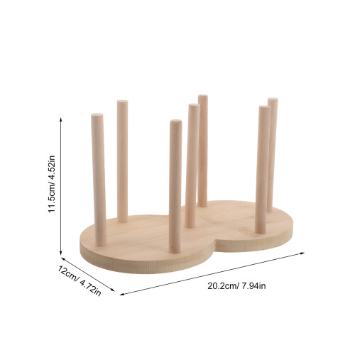 2Pcs Bamboo Glass Pickling Weights Holder Compact Kitchen Storage Rack 1