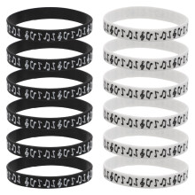 12Pz Braccialetti Silicone Musicali Resistenti Decorazioni Eventi