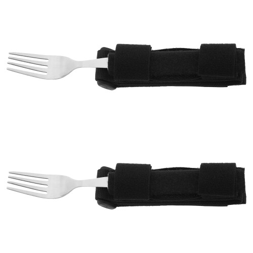 4Pcs Multi-Color Disabled Adaptive Eating Forks Hand Strap 2