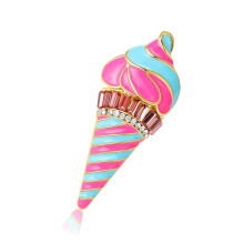 Broche de crème glacée colorée et sophistiquée, élégante,-Rose