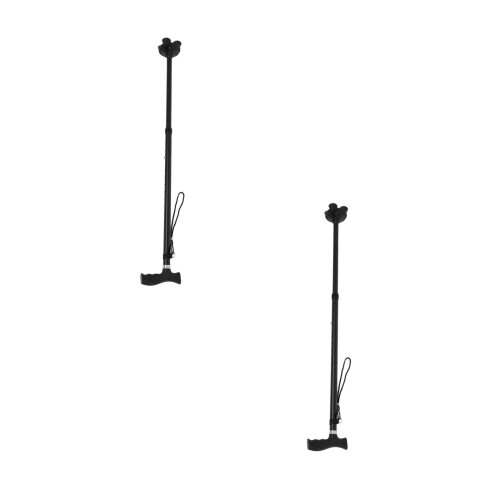 2Set Pieghevole Regolabile Nero in Alluminio Per Anziani Donna 2