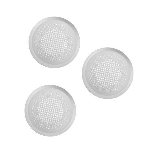 3Pz Teglie 11" Alluminio Antiadente Forate Argento 2