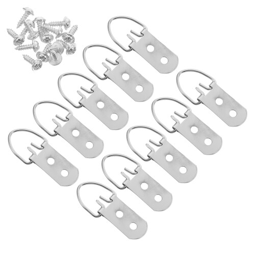 36Pz Ganci Metallo D-Ring Per Appendere Quadri E Cornici Con Viti 2
