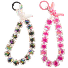 2Pz Cinturino Polso Smartphone Perline Acriliche Colorate Antifurto