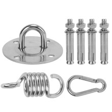 Ganchos de suspensão reforçados para balanços, em aço inoxidável, para fixação de balanços em ambientes internos e externos. Kit de