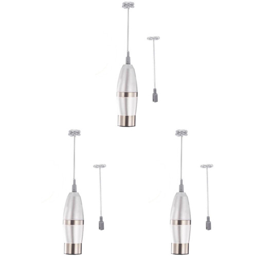 3Pz Latte Mano Acciaio Silver Crema Veloce 30 Secondi 1
