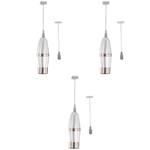 3Pz Latte Mano Acciaio Silver Crema Veloce 30 Secondi 2