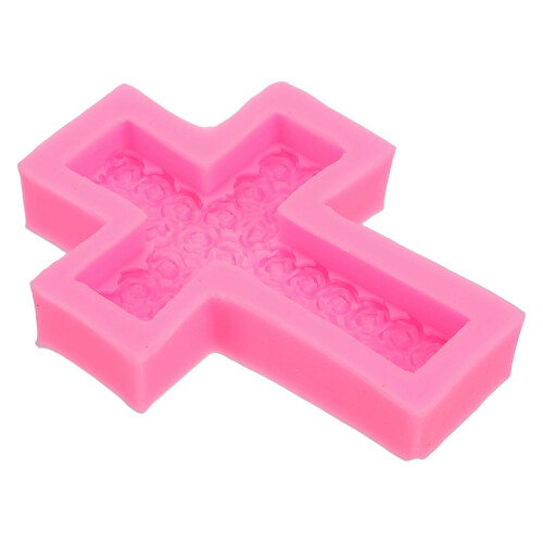 5Pz Silicone Rosa Croce Rosa Per Creazioni Resinose E 1