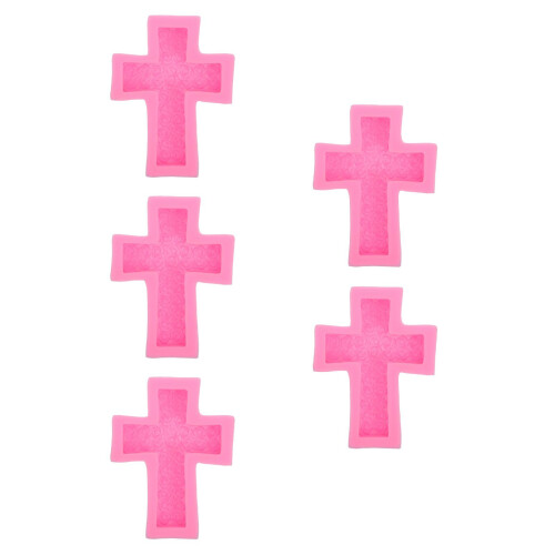 5Pz Silicone Rosa Croce Rosa Per Creazioni Resinose E 2