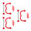 3Set Costume Cupido in Velluto Rosso Con E Frecce Cuore Per 10