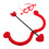 3Set Costume Cupido in Velluto Rosso Con E Frecce Cuore Per 3
