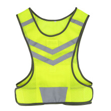 Comfortable Reflective Vest For Night Running High Visibility Fluorescent Yellow Breathable Lightweight Adjustable Fit With Pocket Durable Safety