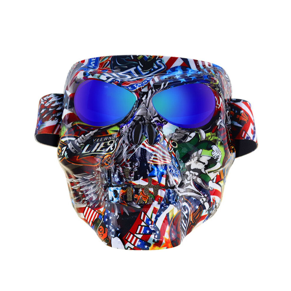 Motorcycle Goggles With Removable Face Mask, Anti Fog Detachable Goggles Glasses With Polarized Lens For Windproof & Waterproof Protection, Comfortabl 9463374638735