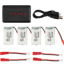 Bateria de lítio para drones, bateria Lipo recarregável com proteção contra sobrecarga e curto-circuito, carregador 5 em 1 compatível com J