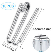 Curtain Hanging Solution, Heavy Duty Deep Prong Metal Curtain Hooks Ideal for Hanging Various Types of Curtains, Smooth Burr-Free Ends, Easy