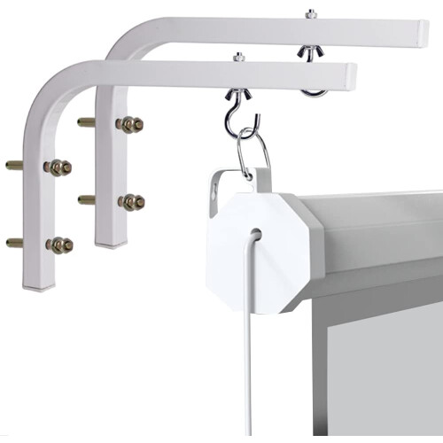 Adjustable Extension for Projector Screen, Hook Manual Hanger with Solid Steel L-Bracket, Avoid Moisture in Home Office Environments (Max Load: 20 kg)