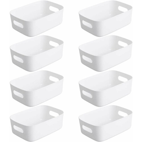 High Quality Material Stackable Storage For Under Sink Organizer, Portable Containers With Practical Handles For Pantry Organizer Bins, 8PCS
