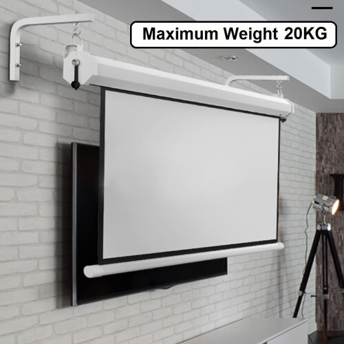 Adjustable Extension for Projector Screen, Hook Manual Hanger with Solid Steel L-Bracket, Avoid Moisture in Home Office Environments (Max Load: 20 kg) 2