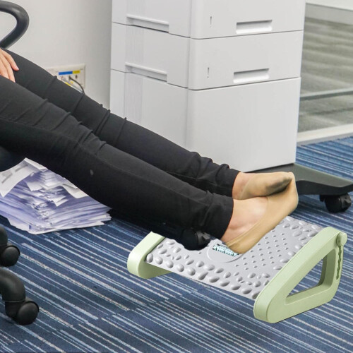 Under Desk Footrest for Optimal Comfort, Ergonomic Posture Support & Massage Rollers, Adjustable for Personalized Relaxation 2