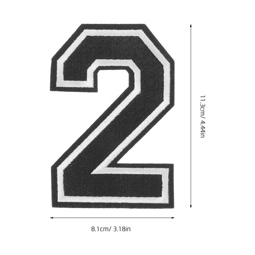 8Pz Patch Numerici Ricamati Termoadesivi Per Nero 1