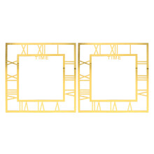 2Szt Złoty Zegar Na Ścianę Naklejka Akryl Nowoczesny Design DIY